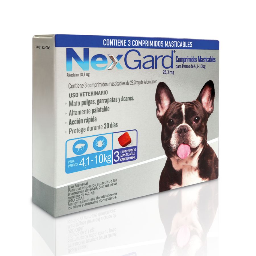 Desparasitante Nexgard caja de 3 comp para perros de 4 a 10 KG, , large image number null